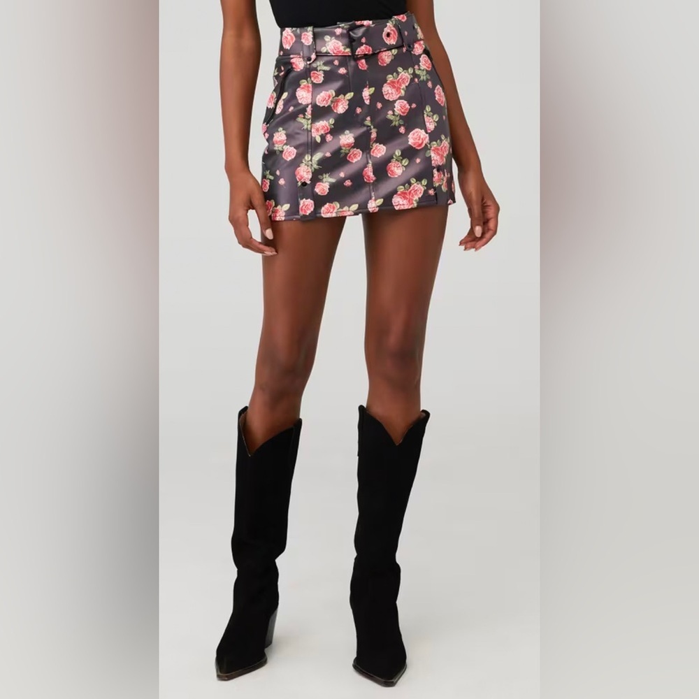 Wren Mini Skirt in Black FOR LOVE & LEMONS